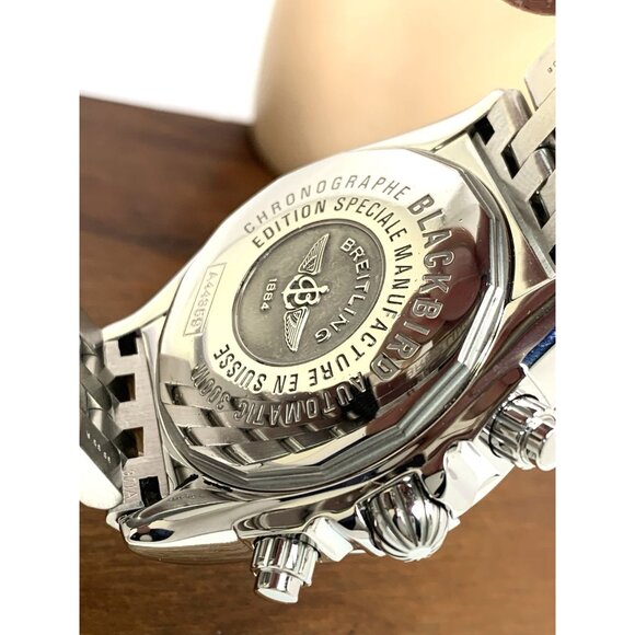 Breitling Men's Watch A44359 Blackbird Swiss Automatic Chronograph Black Dial - Picture 6 of 14